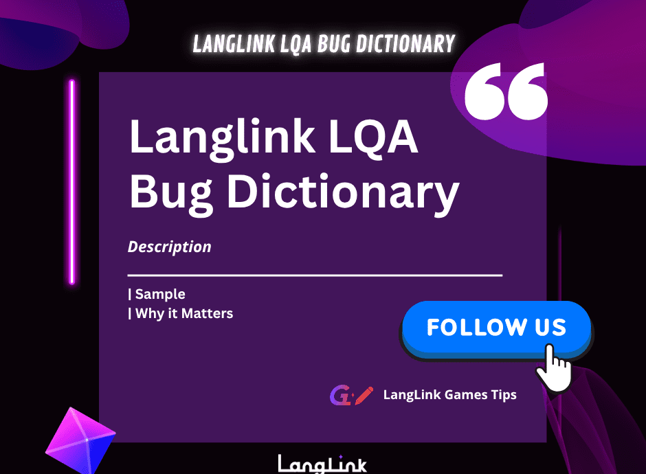 LQA Bug Dictionary 1