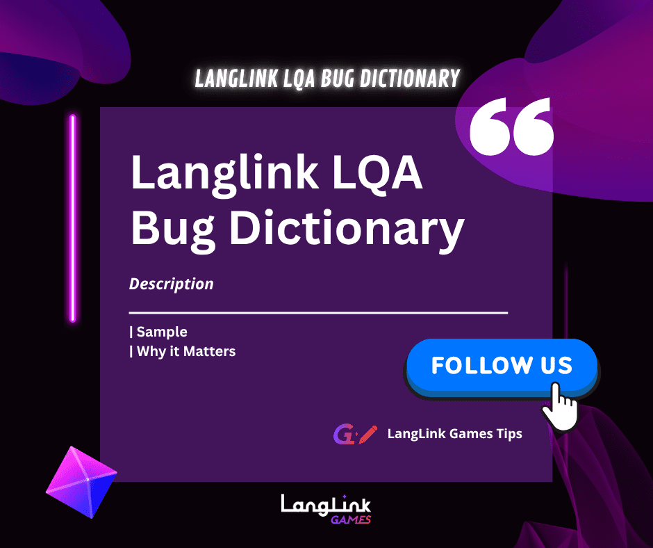 LQA Bug Dictionary 1